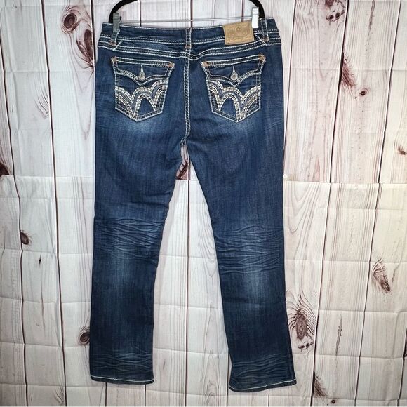 LA Idol Bootcut Dark Wash Denim Jeans Stretch - Picture 3 of 7